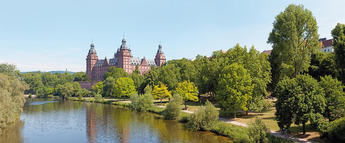 Aschaffenburg's riverside castle, Germany